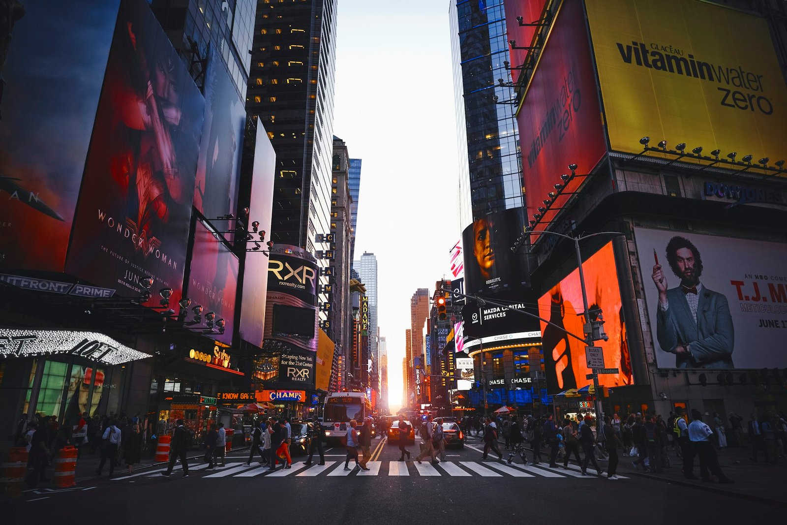 Times Square ao entardecer, em Nova York